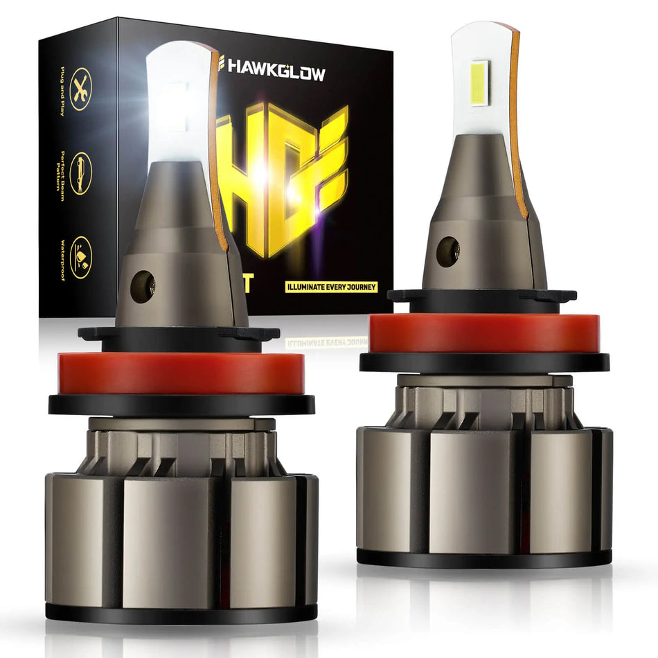 H11/H8/H9 LED Headlight Bulbs 60W 6500K 18000LM White 2Pcs | Economic Series
