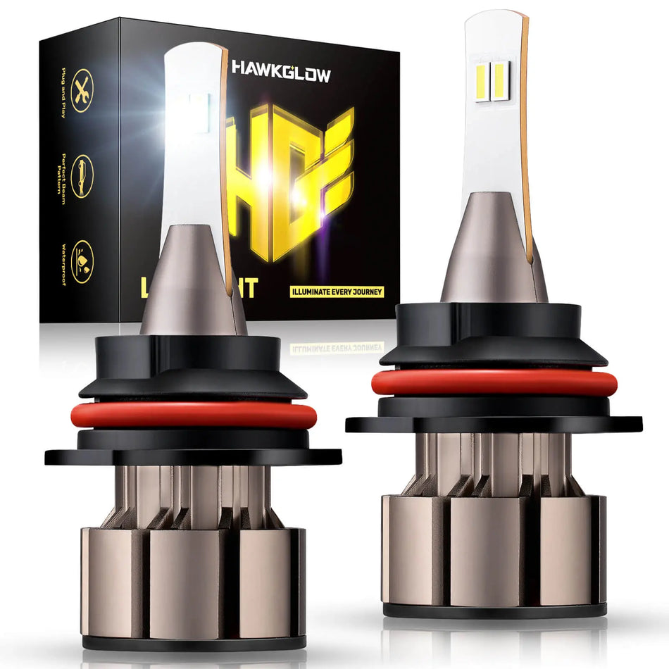 9007/HB5 60W 6500K 18000LM White IP67 LED Headlight Bulbs 2PCS | Economic Series