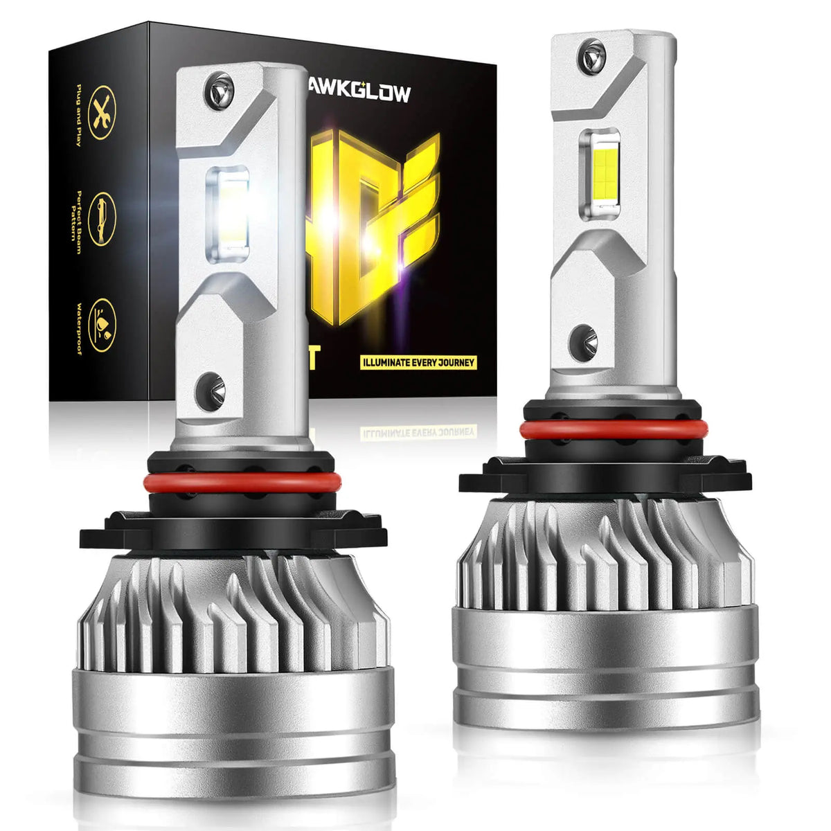 9005/HB3 LED Headlight Bulbs 80W 6500K White 24000LM Dual Beam 2Pcs| Hawkglow Plug and Play Series