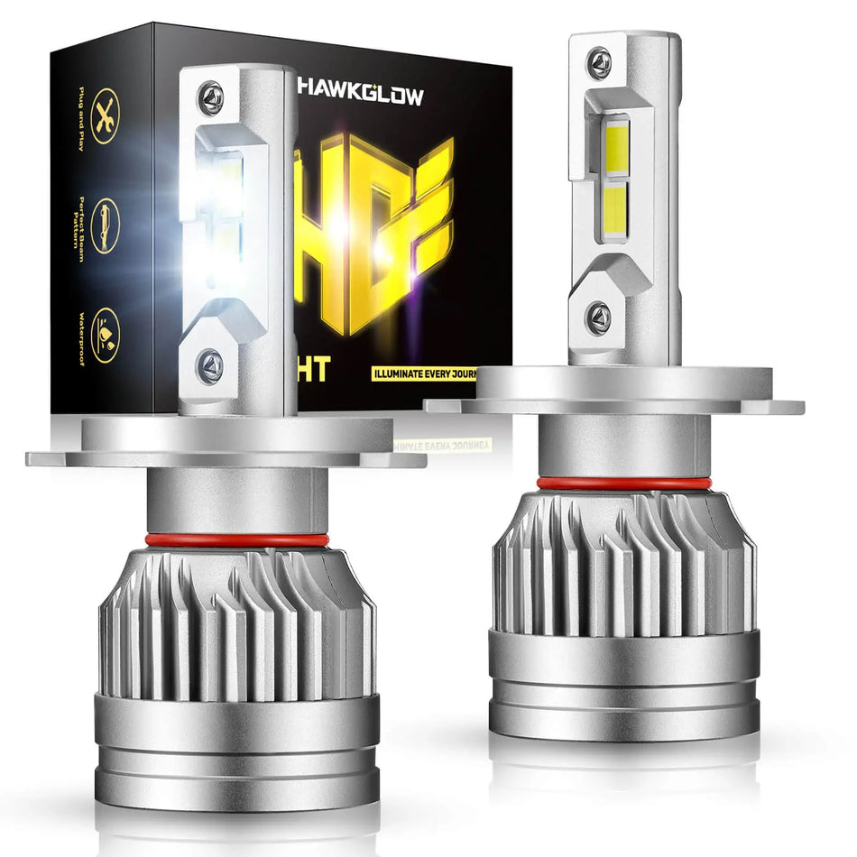 H4/9003/HB2 80W 6500K White 24000LM IP67 LED Headlight Bulbs 2Pcs| Hawkglow Plug and Play Series