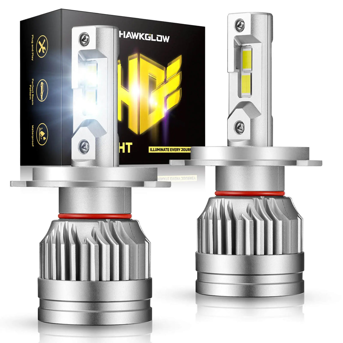 9003/H4/HB2 80W 6500K White 24000LM IP67 LED Headlight Bulbs 2Pcs| Hawkglow Plug and Play Series