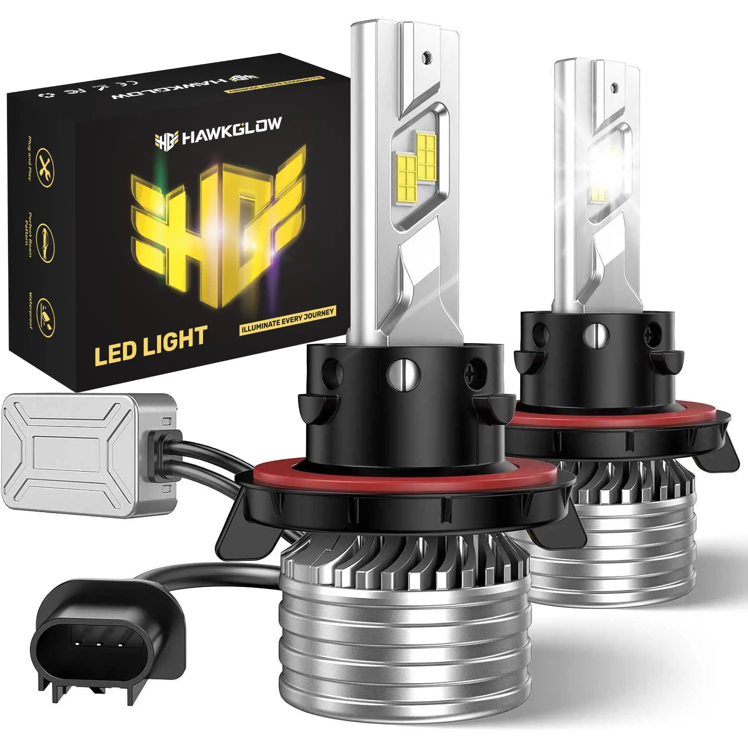 Brightest 110W LED Headlights - 28000LM, 6500K Bright White, IP67, Long-Lasting & CANBus Ready | Hawkglow