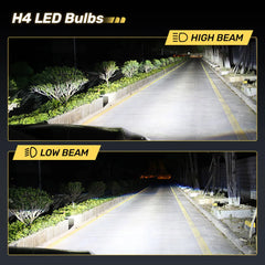 RD09 Bullet 130W 360° Full IIlumination H4/9003/HB2 Dual Light Source 6500K White 40000LM IP68 LED Headlight Bulbs 2 Pcs | Hawkglow
