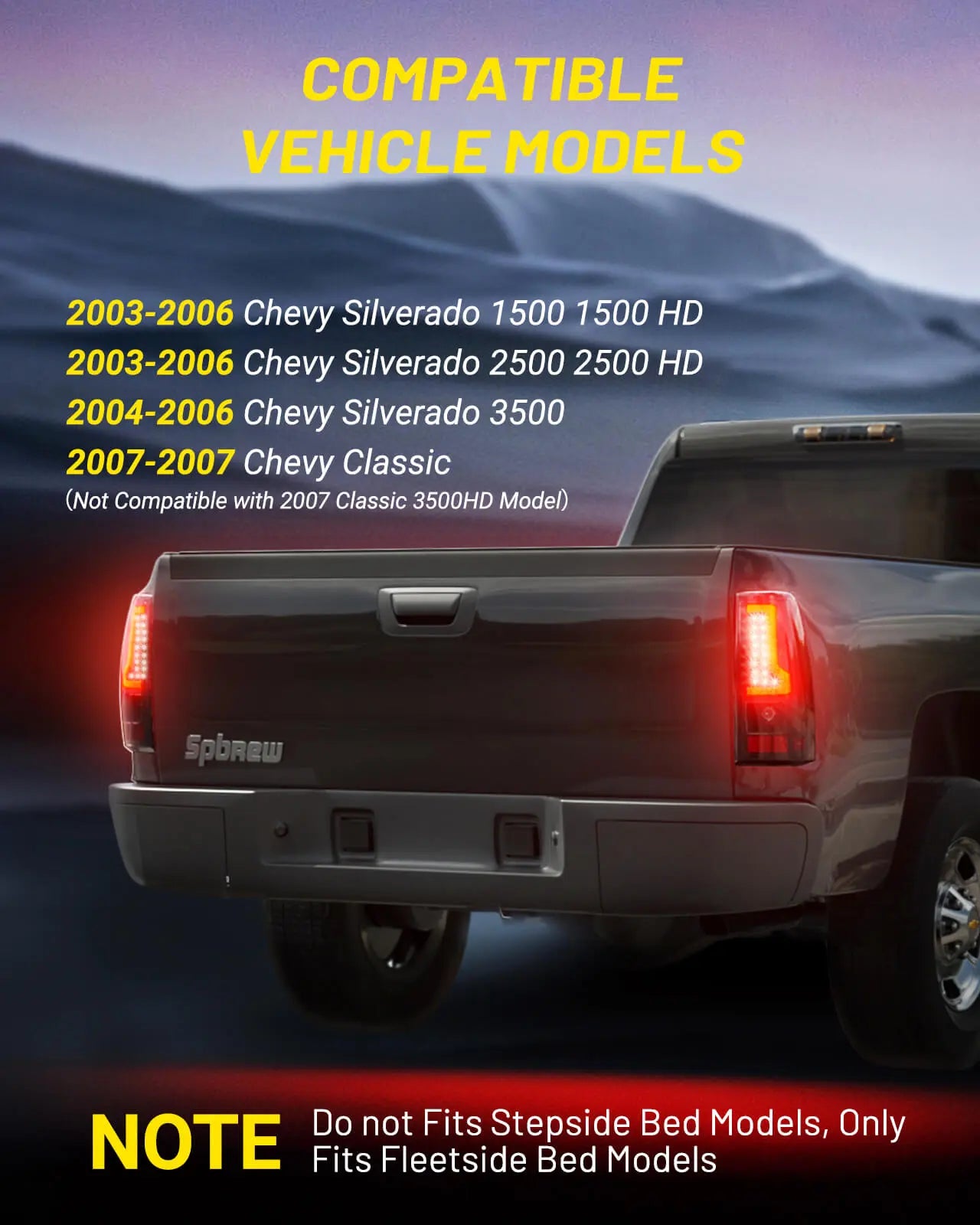 RazorMotor Red Tail Light Pair For 2003-2006 Chevy Silverado – With Bulbs & Wiring, Chrome Housing