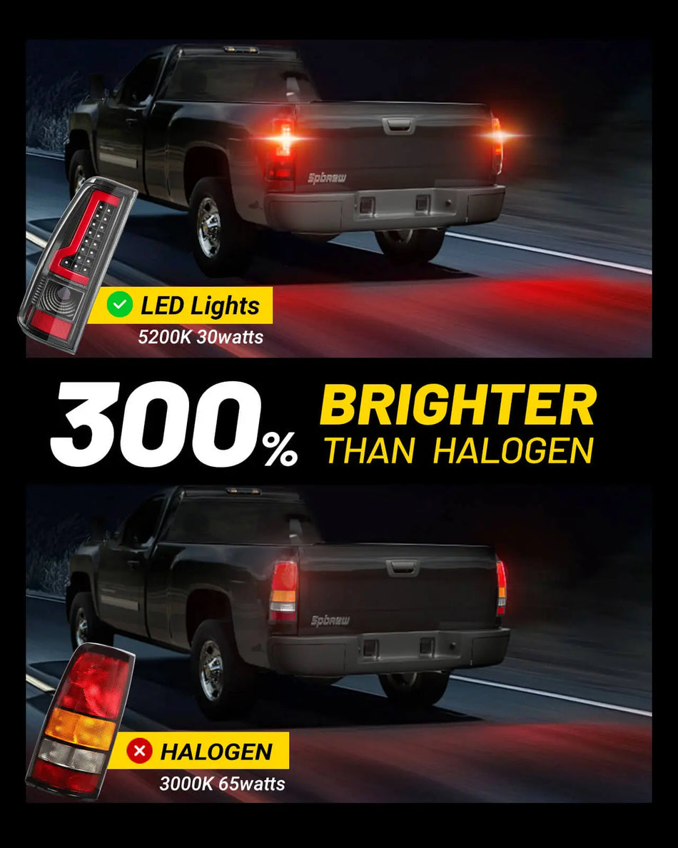 For 2003-2006 Chevy Silverado Smoked LED Tail Lights Assembly Pair