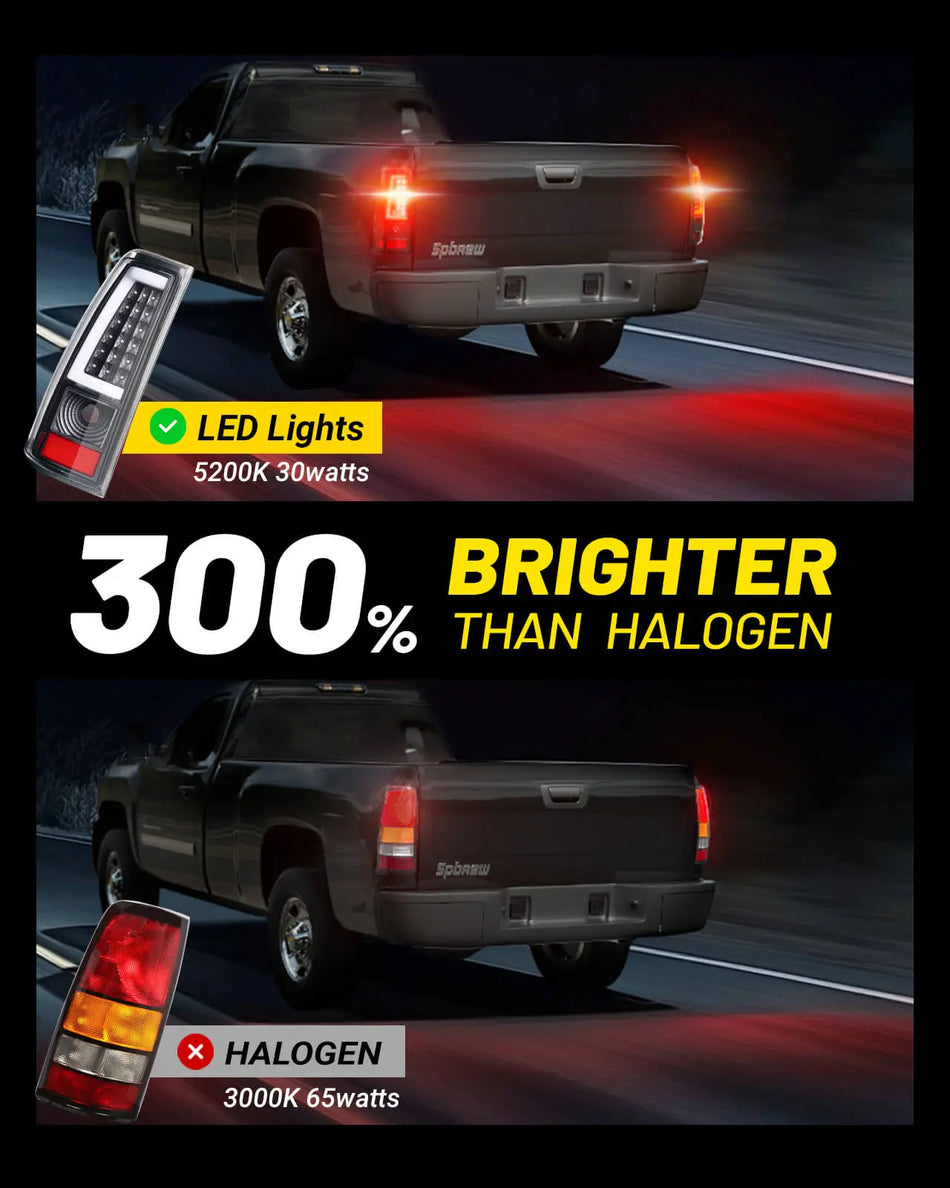 For 2003-2006 Chevy Silverado Smoked LED Tail Lights Assembly Pair