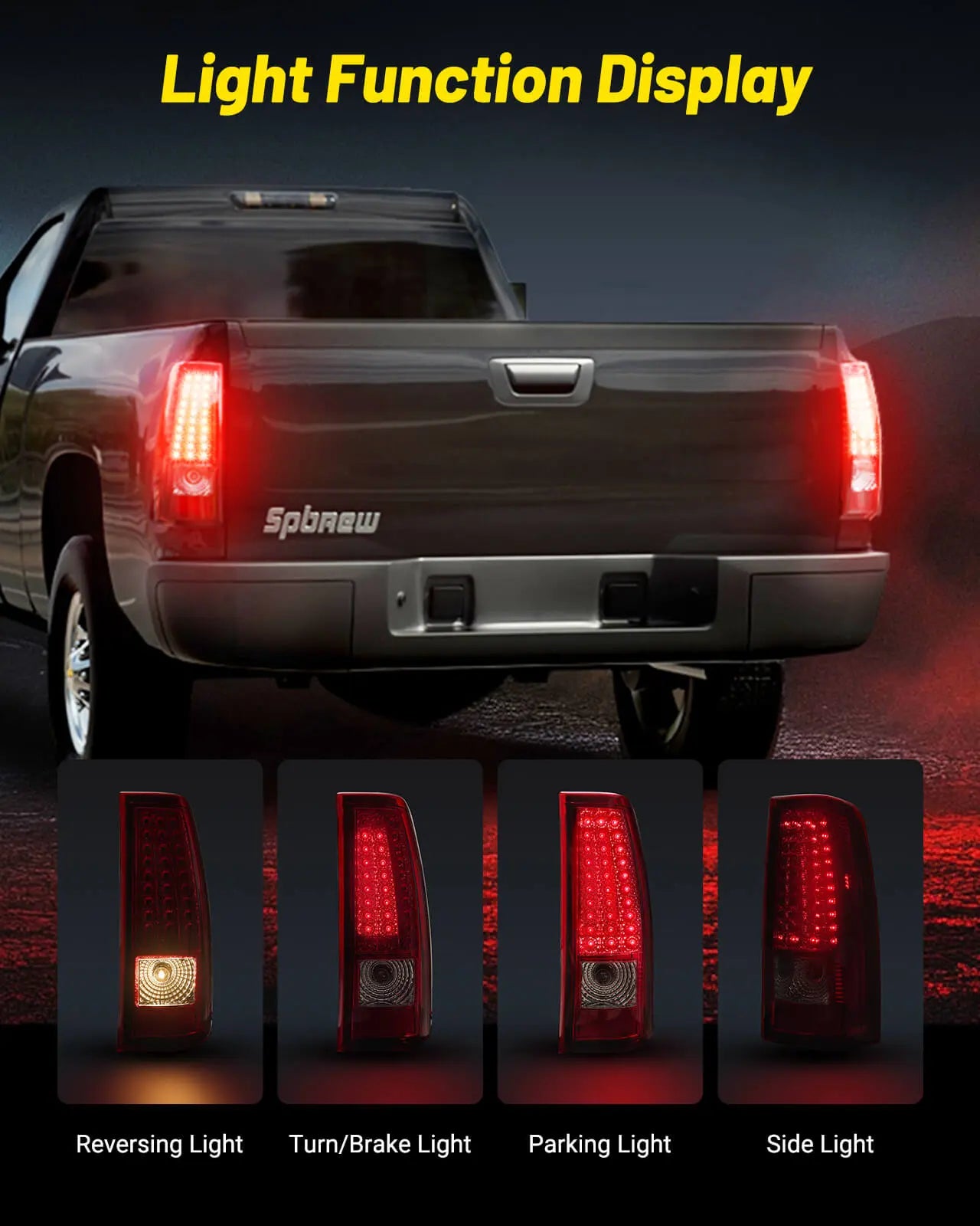 LED Tail Lights Assembly Fit for Chevy Silverado 2003 2004 2005 2006, Tail Lights Compatible for 03-06 Silverado, Smoked Tail Lights Truck Rear Lamp Red/Black/Red&Black 1 Pair | Hawkglow