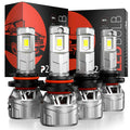 P2 9005/HB3 9006/HB4 LED Headlight Bulbs 130W 6500K White IP68 2 Pairs